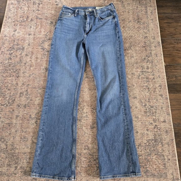 Rag & Bone Peyton High-Rise Full Length Bootcut Wide Jean Allie Wash Blue Denim - Picture 2 of 7